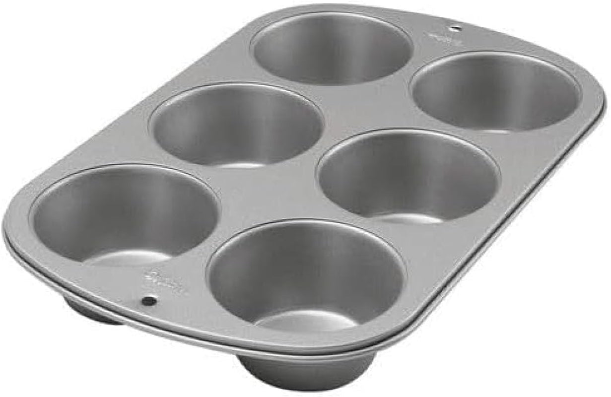 Wilton 445291 445291 Jumbo muffin pan, non-stick coating, 6 holes, 4.5 X 22.2 X 34.2 cm, steel Baking tins and trays Naty Shop