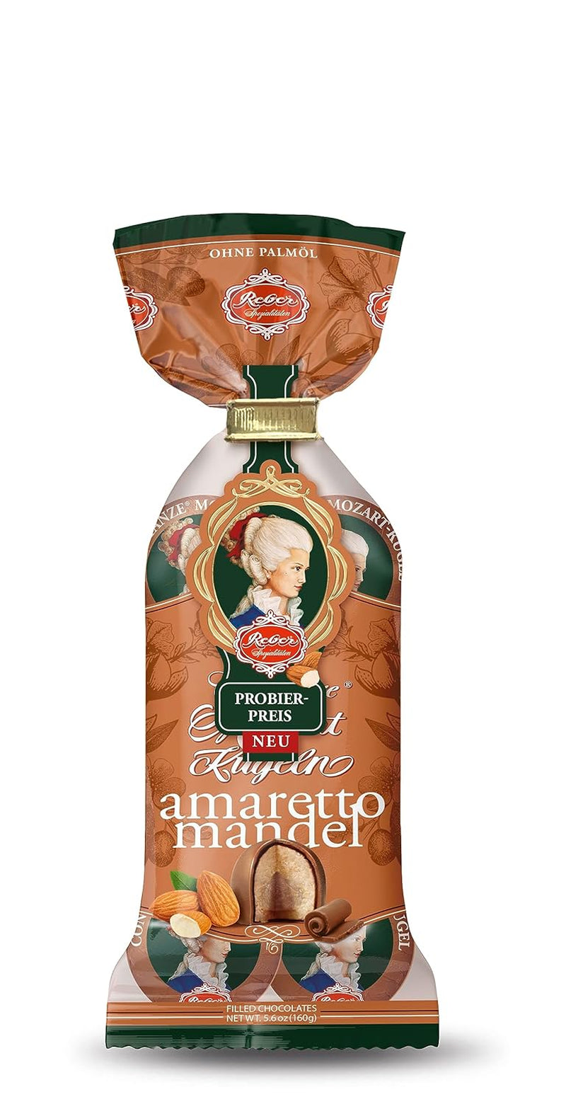 Reber Mozart balls with dark chocolate, pack of 6 with marzipan and nougat, vegan - 1 x 120 g