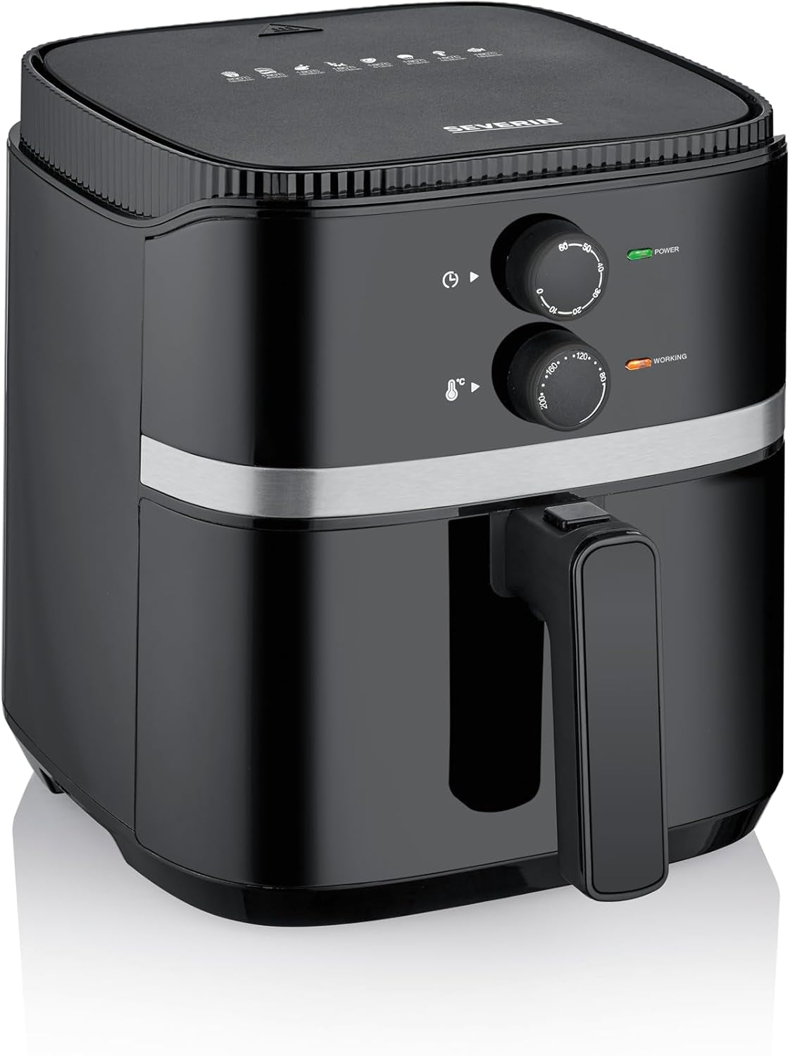 SEVERIN Double hot air fryer with cooking chamber 2 X 3.8 L, 8 automatic programs Appliances Naty Shop 5 Liter Garkorb