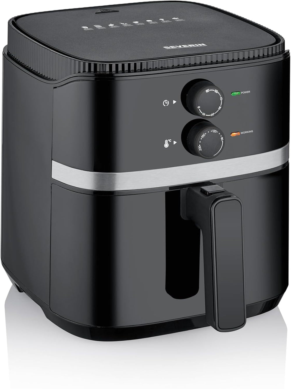 SEVERIN Double hot air fryer with cooking chamber 2 X 3.8 L, 8 automatic programs Appliances Naty Shop 5 Liter Garkorb