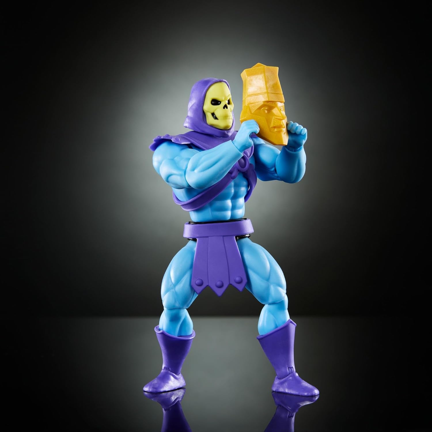Jucărie Masters of the Universe Origins, figurină Skeletor din colecția de desene animate, răufăcător înalt de aprox. 14 cm cu armură, baston, sabie și 2 măști, HYD24 Action figures Naty Shop