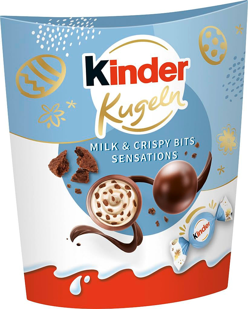 Kinder Balls Milk & Crispy Bits Sensations 90g – Milk chocolate balls with milk filling and cocoa chips – Easter chocolate, Easter sweets – Easter gift and souvenir