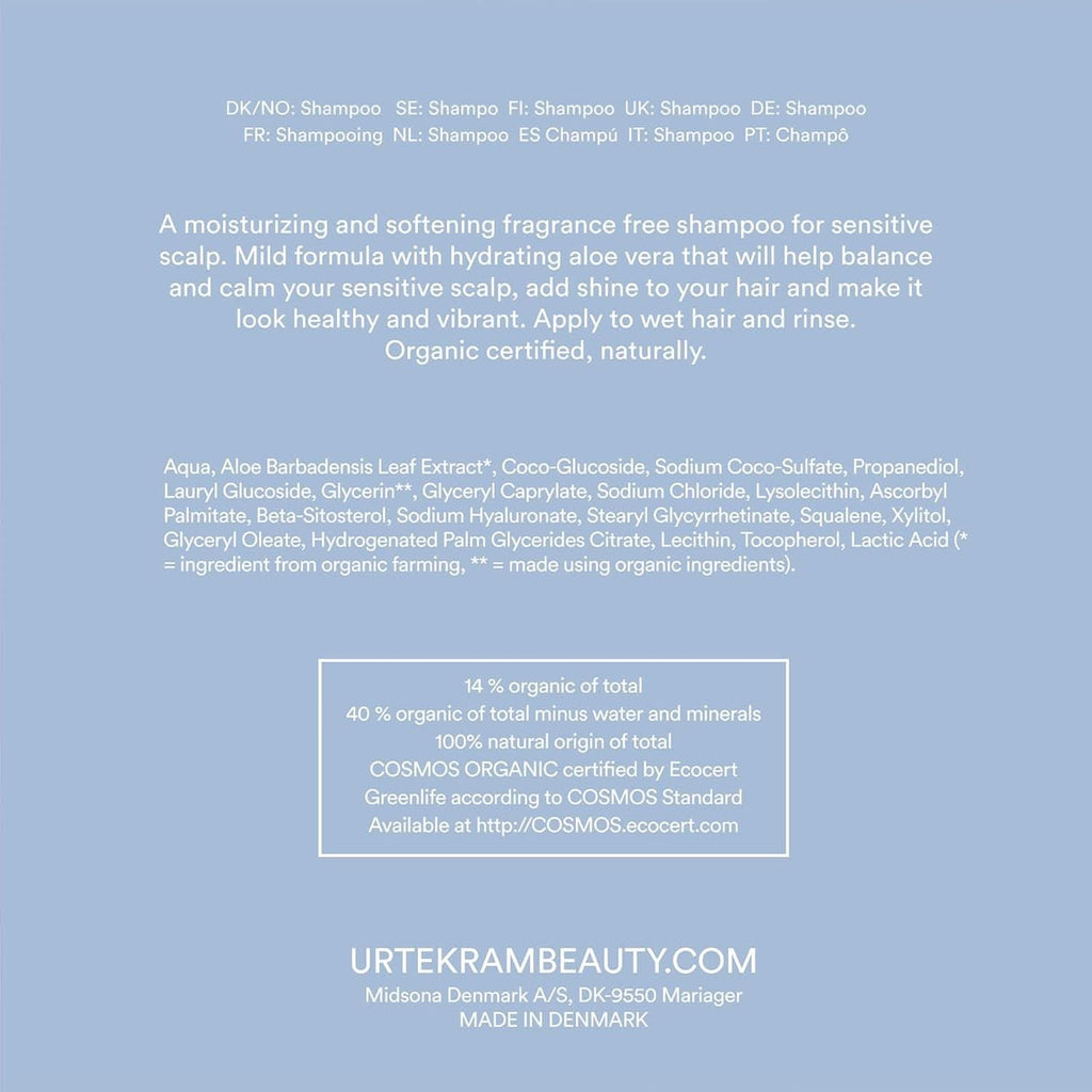 Urtekram Șampon - fără parfum, echilibrat, sensibil 500 ml Duș și baie Naty Shop