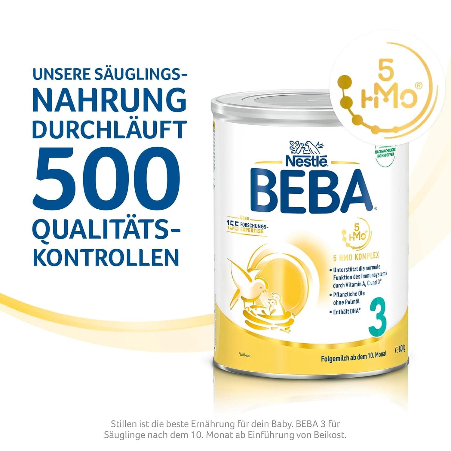 Nestle BEBA 2 Follow-on milk powder after 6 months, with complex 5 HMO, lactose only, without palm oil, pack of 3 (3 X 800G) Mother and Child Naty Shop