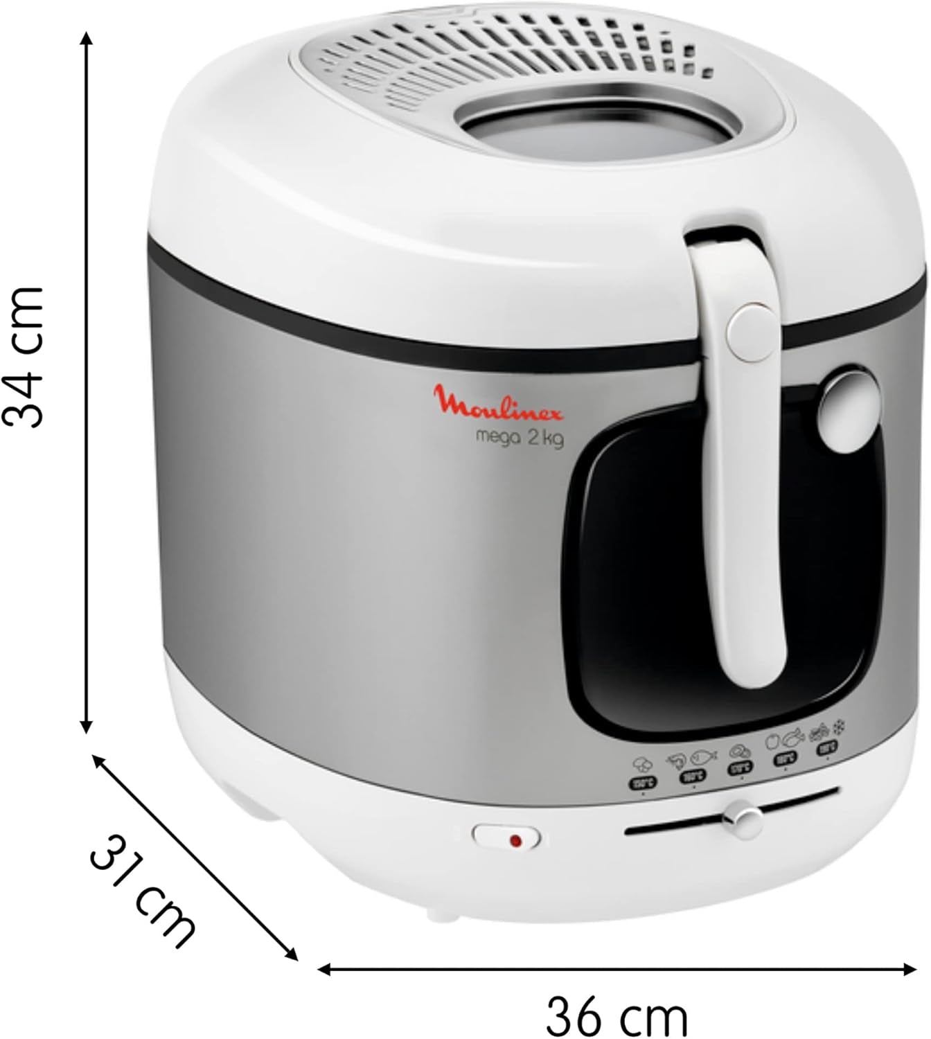 Fryer AM4800 Mega 2Kg, oil fryer, odor filter, 1800 W Home Appliances Naty Shop