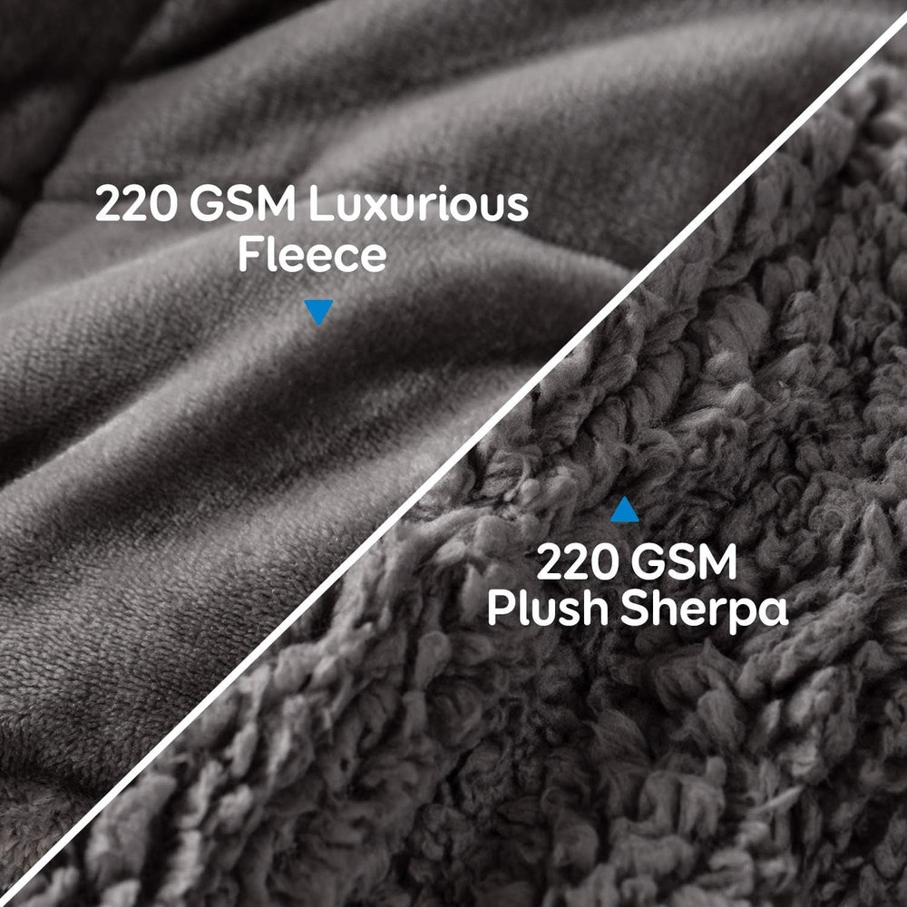 Cottonblue Weighted Blanket 6.8kg Queen Size Flannel Shaggy Sherpa Weighted Blanket for Adults Comfortable Weighted Blankets to Calm and Relax Heavy Comforters 152.4 X 203.2 Naty Shop Quilts & Quilts