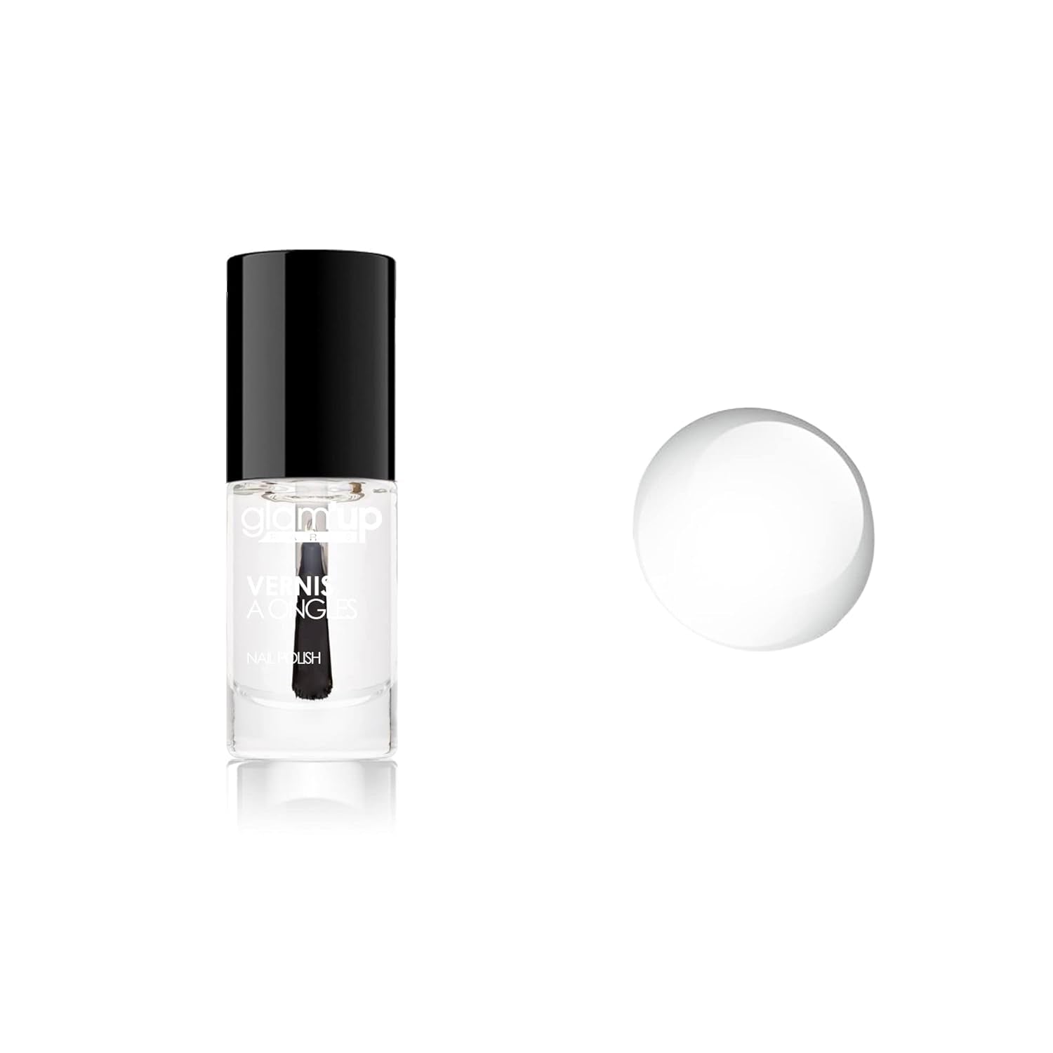 Glam'Up Paris, high-gloss, long-lasting, fast-drying nail polish, no. 100, transparent