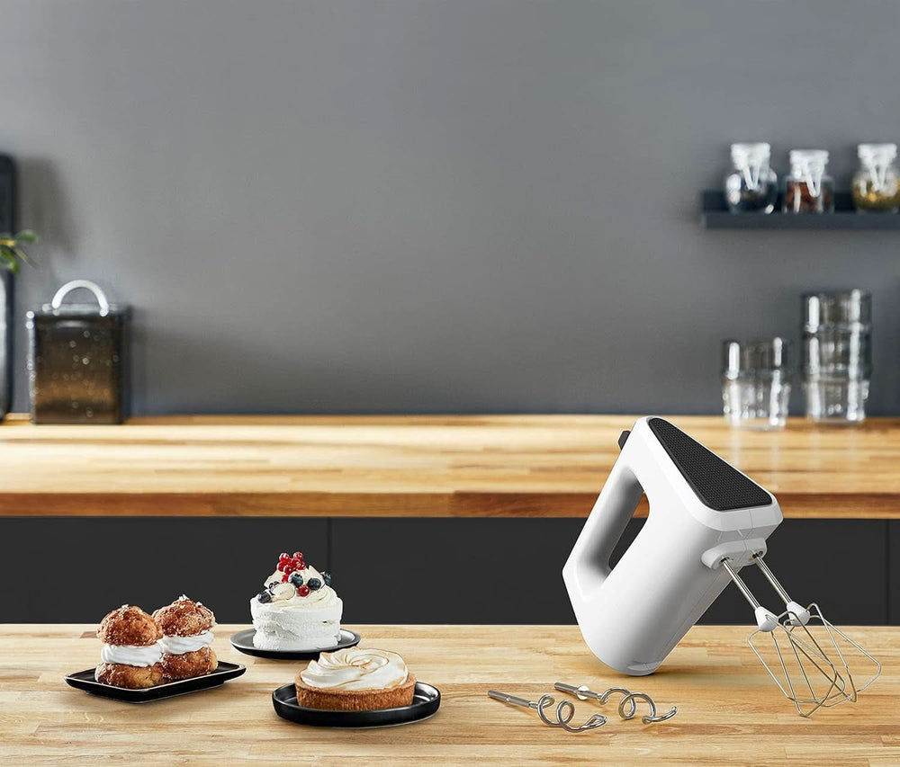 Krups GN4001 3 Mix 4000 Hand mixer | 450 Watt | Robust Design | Variable speed controller | Turbo-Und Auswurf-Funktion | Incl. 2 Rührbesen Und 2 Knethaken | Weiß/Grau Kitchen Naty Shop