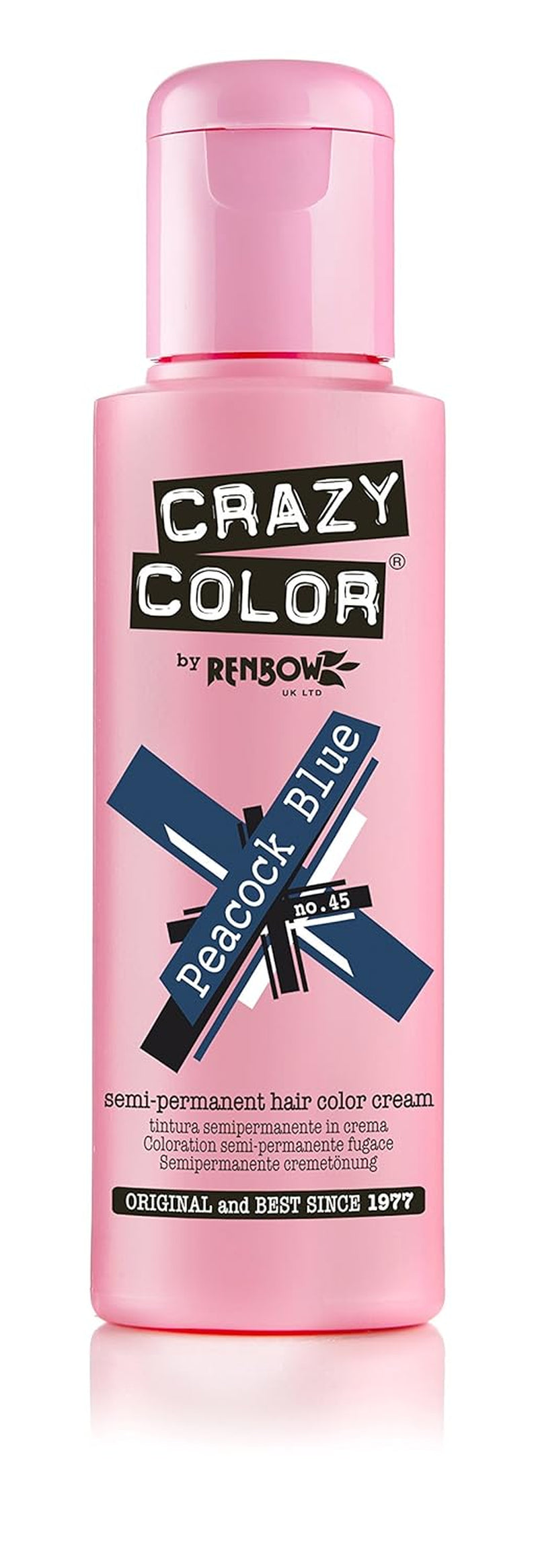 Renbow Semi-Permanent Hair Colour Vopsea portocalie 60-100 ml, 1 pachet (1 x 115 g) Vopsea pentru par Naty Shop Albastru - Peacock Blue 100 Ml (pachet de 4)