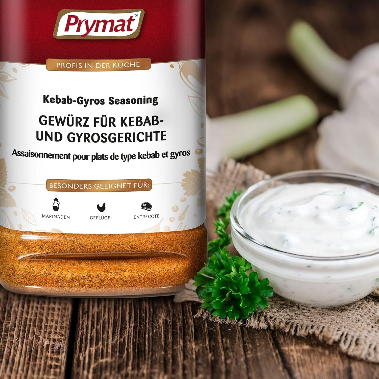 Prymat Gyros Gewürzmischung 900g – aromatic, spicy mixture for Döner, Kebab, Chicken, Lamb and Grill dishes – ideal for grilling, roasting and seasoning Mediterranean meat dishes