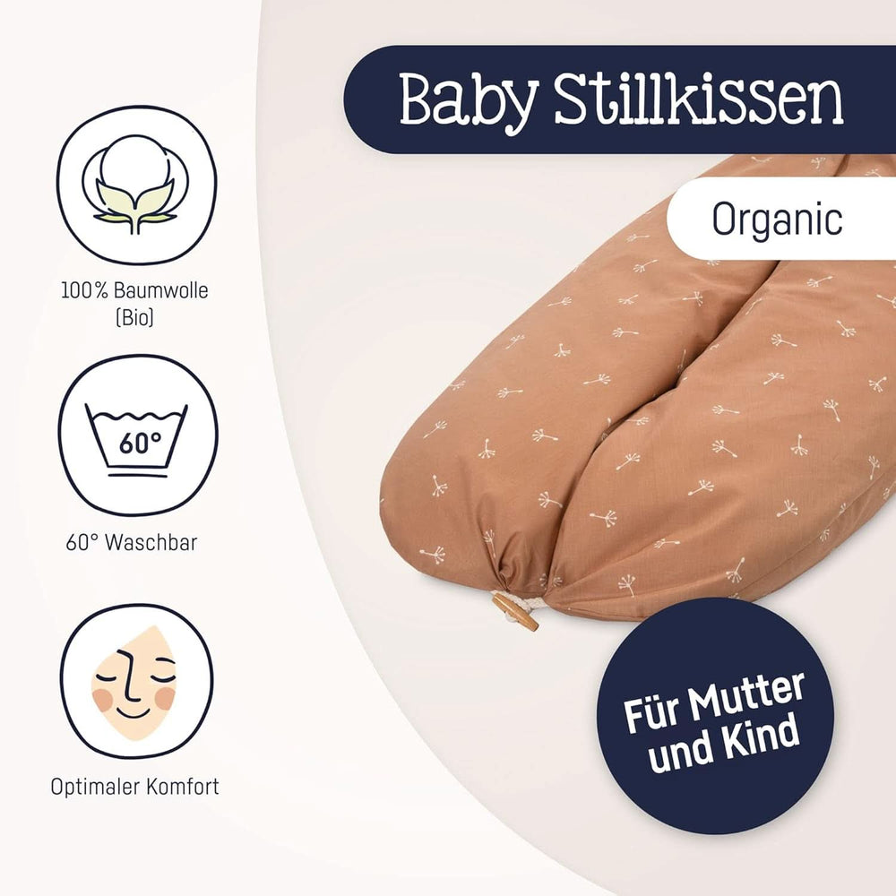 Julius Zöllner Organic nursing pillow 190 cm, filling 42 liters Eps microbeads, made in Germany Accessories Food and Breastfeeding Bebe Naty Shop