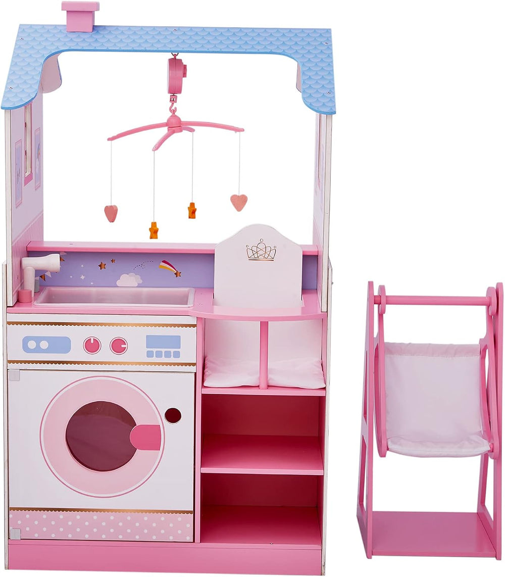 Olivia's Little World Teamson Kids Păpuși din lemn, 45 cm, cu două fețe, pentru copii TD-11460W