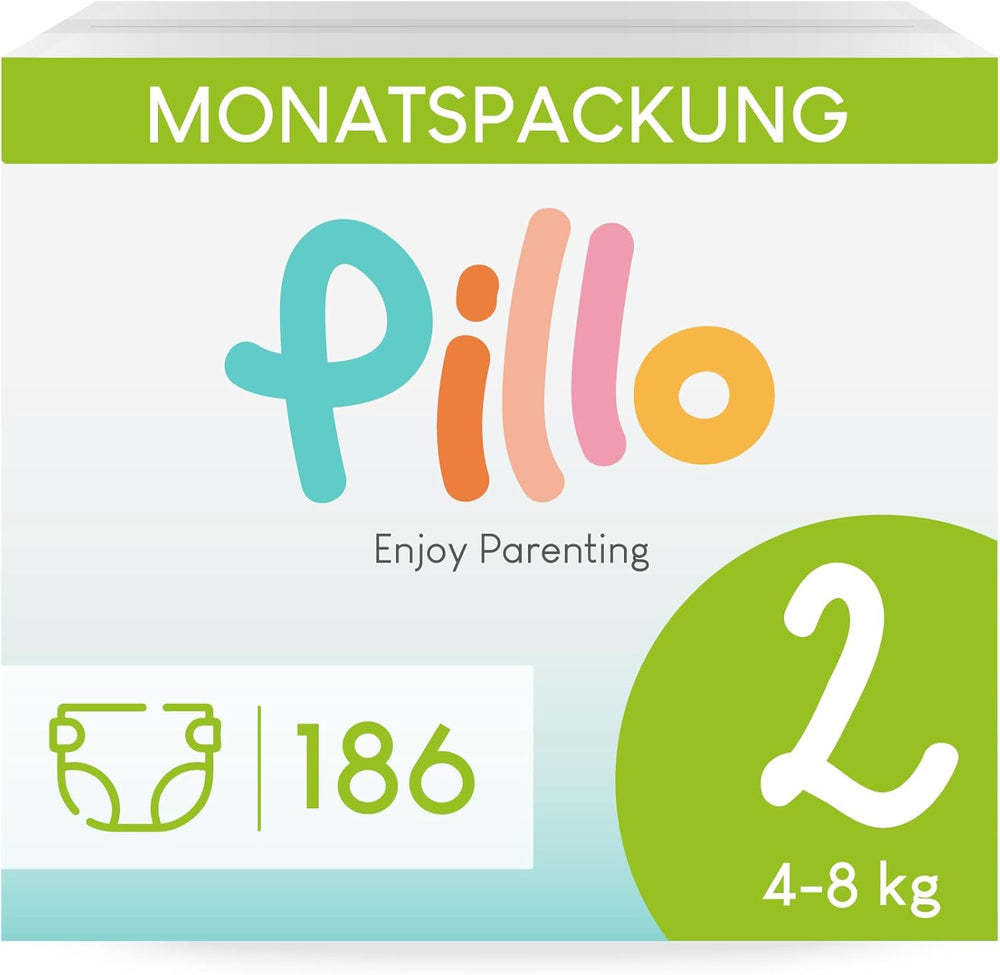 Diapers Pillo 3 - Box of 168 nappies, 6 packs of 28 nappies each, size 3 - Midi (6-10 kg) - Nappies for babies