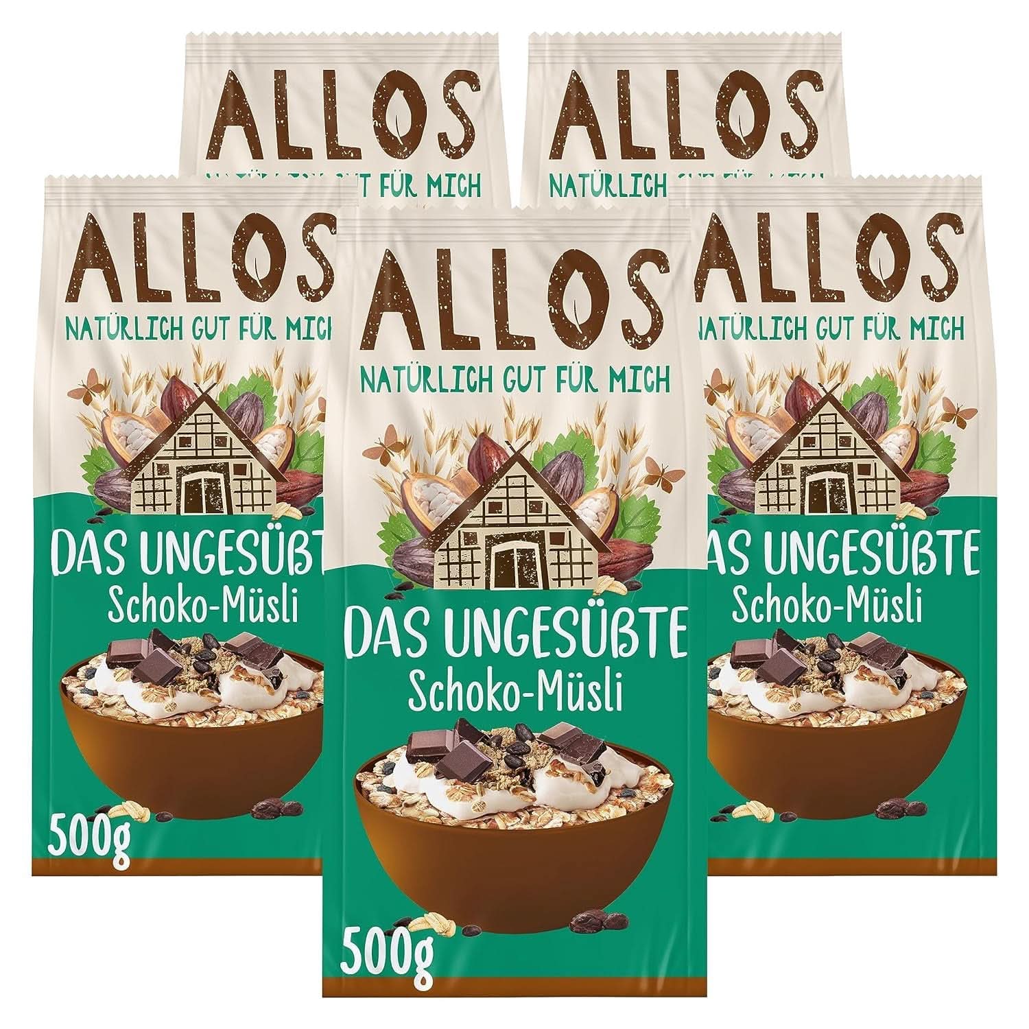 Allos, unsweetened berry muesli, package 5 x 500 grams Cereals Naty Shop Chocolate