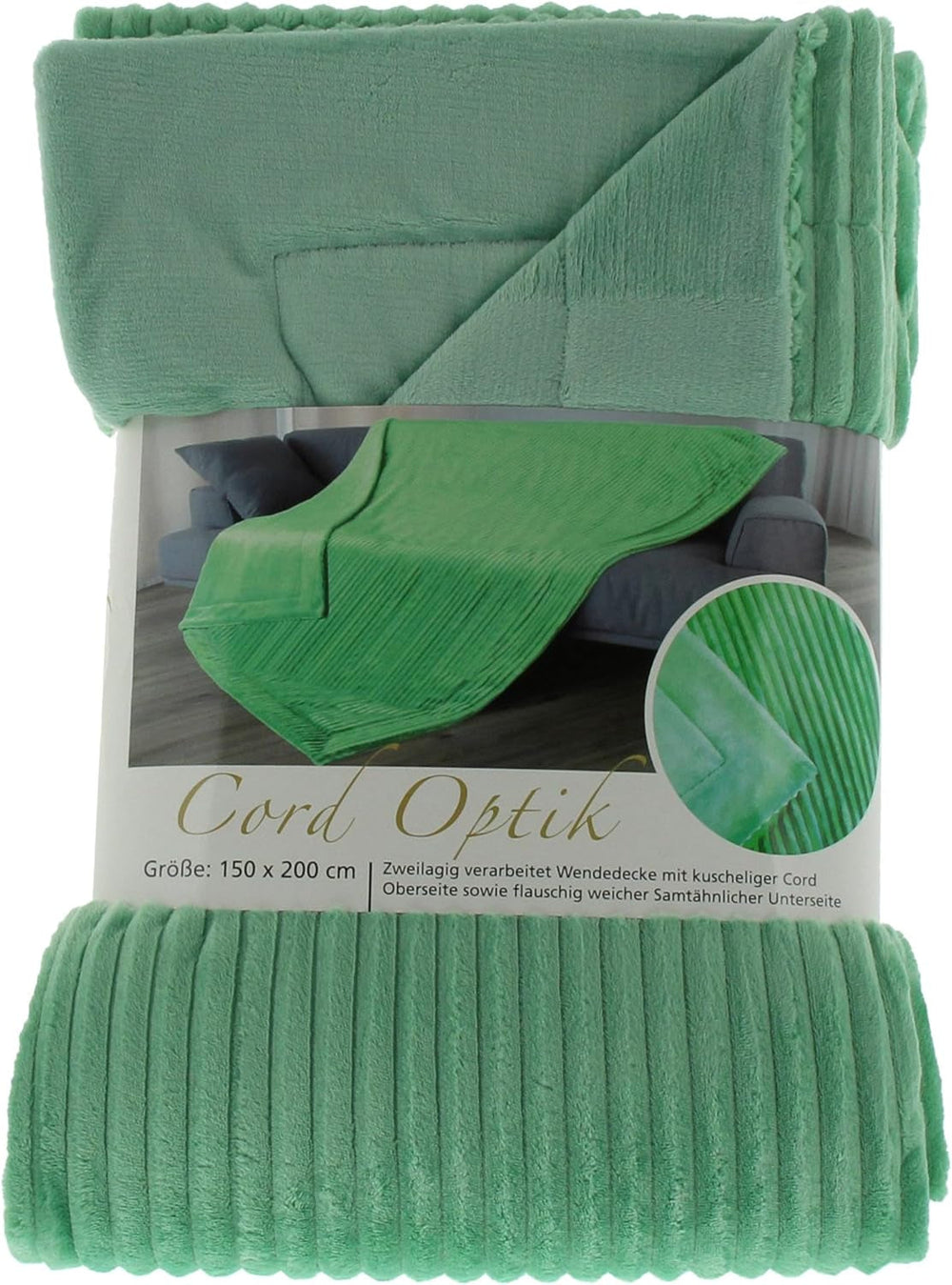 Gözze - Comfortable and soft blanket in corduroy look, 1620G/piece, 150 X 200 Cm - cinnamon Beds and Blankets Besuche den GÃ¶zze-Store Mint