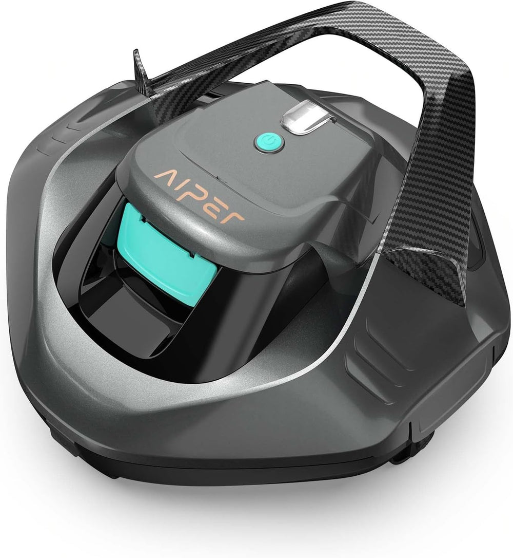 AIPER Pool Robot, Cordless Pool Cleaner with Battery, 90 Minute Runtime, Automatic Parking, Dual Drive Motors and LED Indicators, Ideal for Flat Bottom Pools up to 80m²