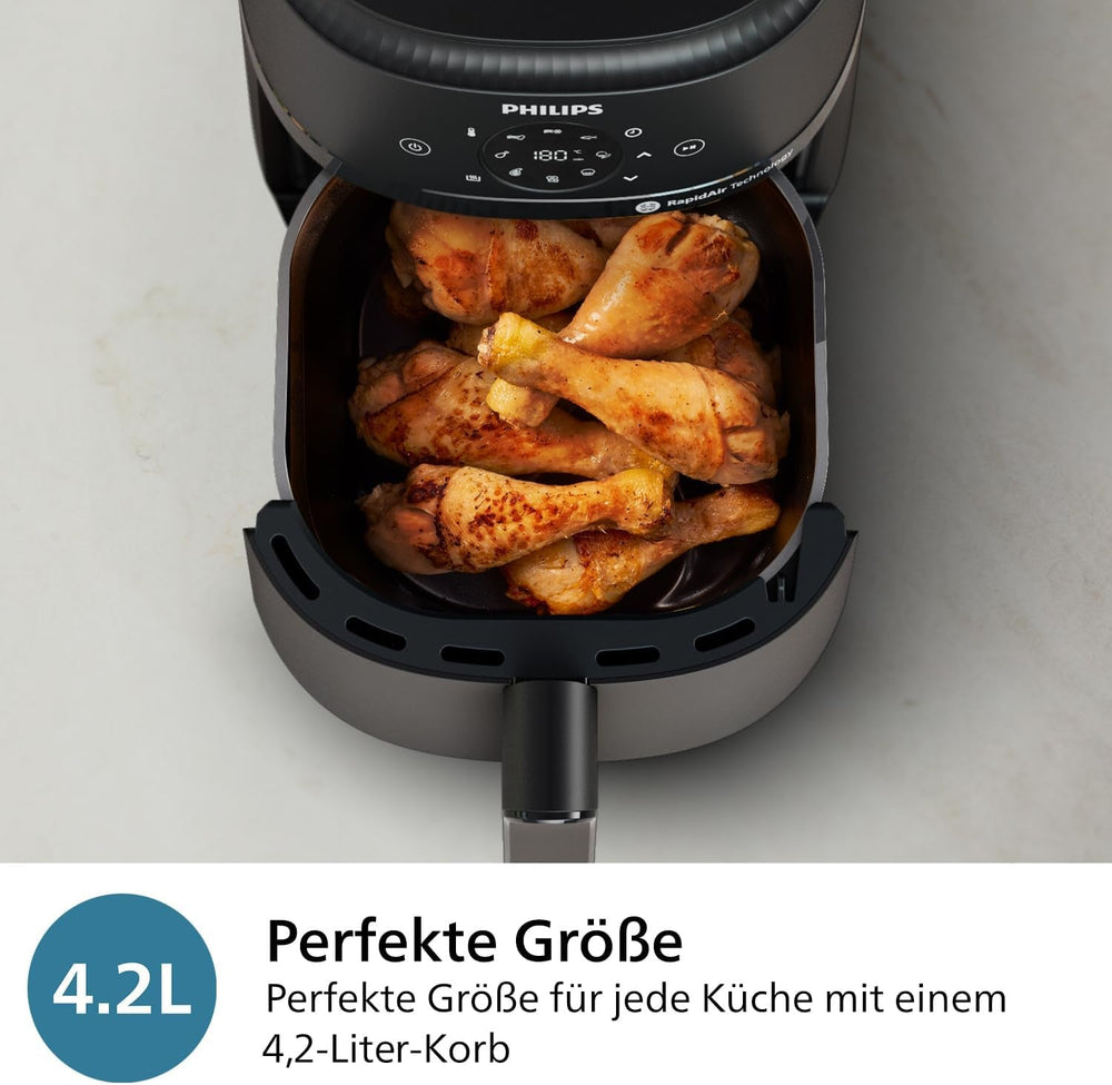 Philips Airfryer 2000 series 4.2L - Digital touch screen, 13 cooking options, 9 preset functions, Up to 90% less fat with Rapidair technology, power 1500W Appliances Naty Shop