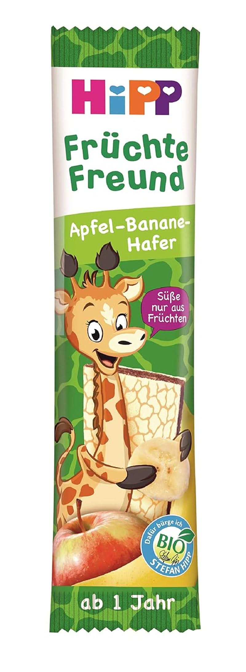 Organic bar Hipp Fruit-Friend Leopard, yogurt-cherries in banana puree, 22 x 23g Mother and Child Naty Shop 22 x 23 grams Apple-banana-oats