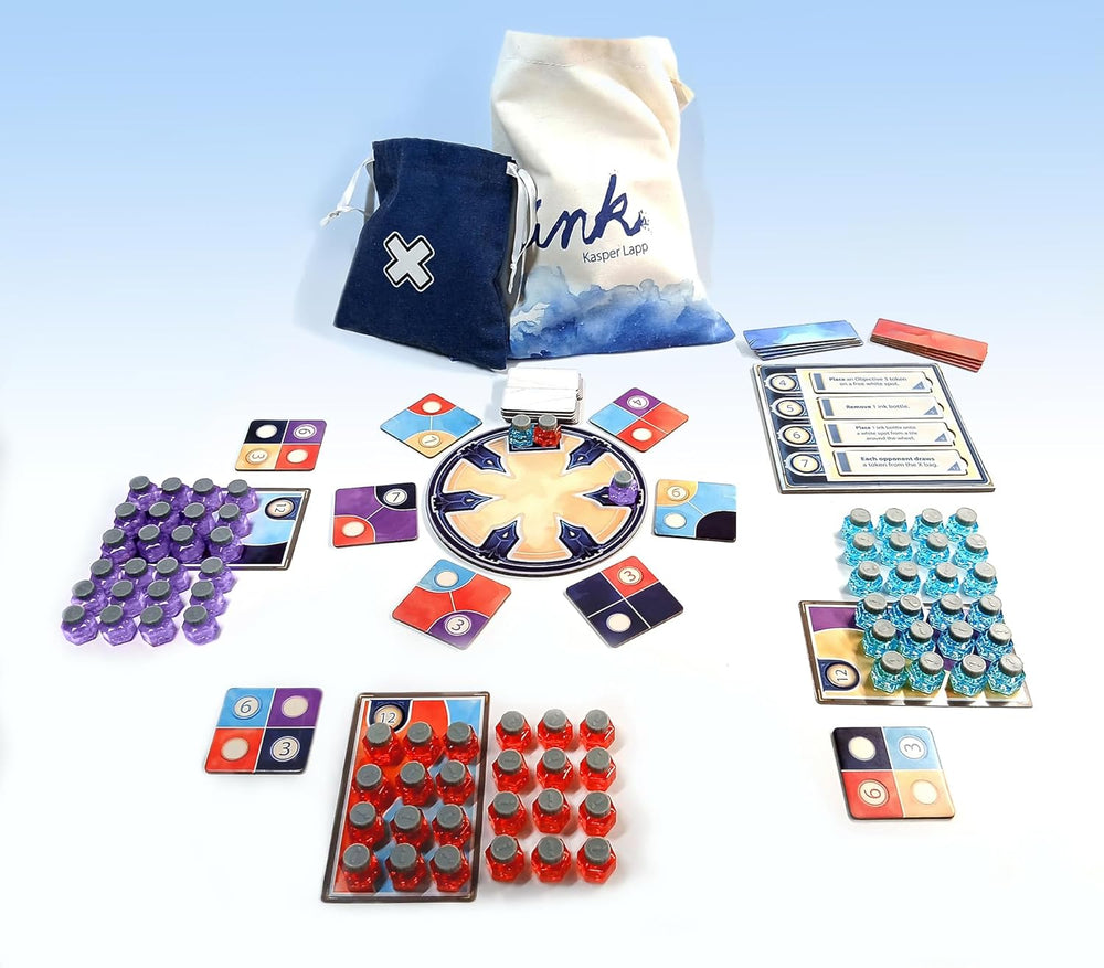 Asmodee, Ink, Final Score Games, Joc de familie strategic și artistic, 1 până la 4 jucători, vârste 8+, 30 până la 45 min, versiune germană