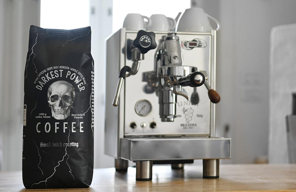 | Kaffeebohnen extra stark | Espresso 100% Robusta | viel Koffein wenig Säure | 1000g ganze Kaffee Bohnen | geeignet für Vollautomat | mit Zufriedenheitsgarantie