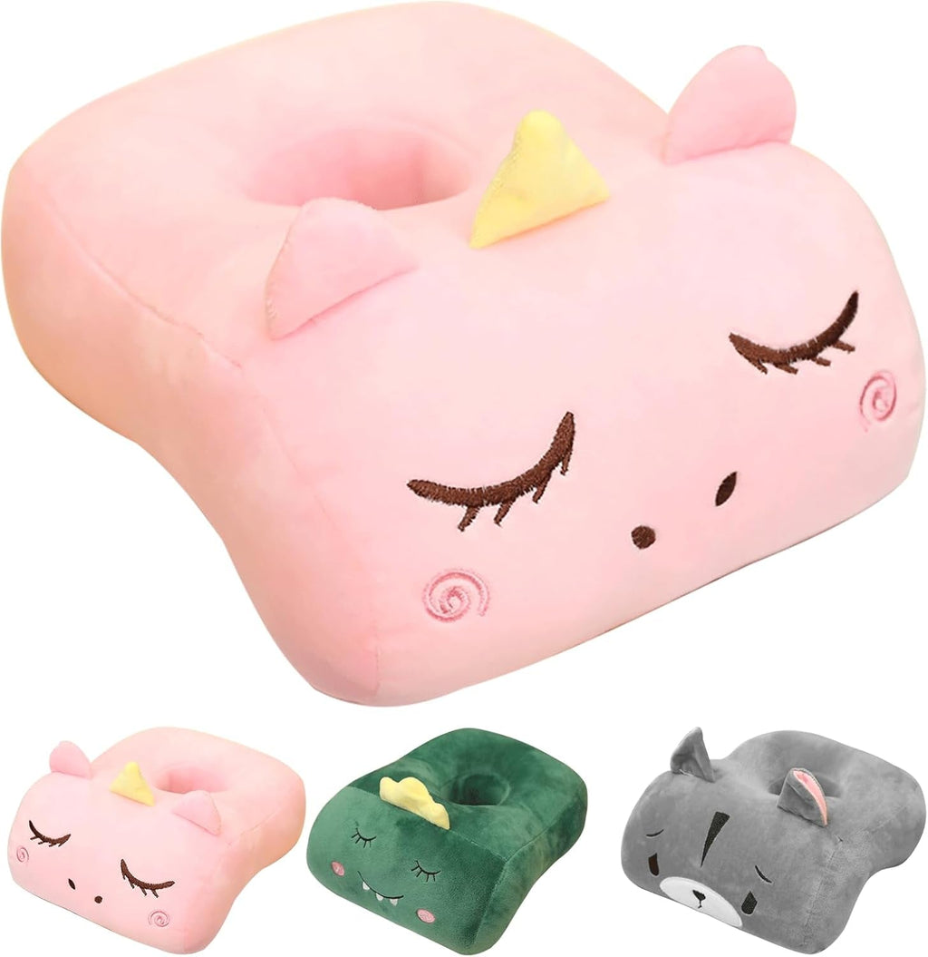 Pernă de somn pentru birou, bumbac de memorie, pernă drăguță cu gaură pentru ureche, pernă de somn moale, pernă pentru urechi pentru dormit lateral pentru femei, fete, copii (pisoi gri) Perne ortopedice cervicale Naty Shop Roz, unicorn