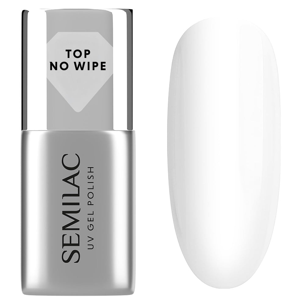 Semilac Top Coat Nail Polish 7ml, Innovative, UV/LED, Hybrid Nail Polish, Glossy Finish, Protects, Transparent