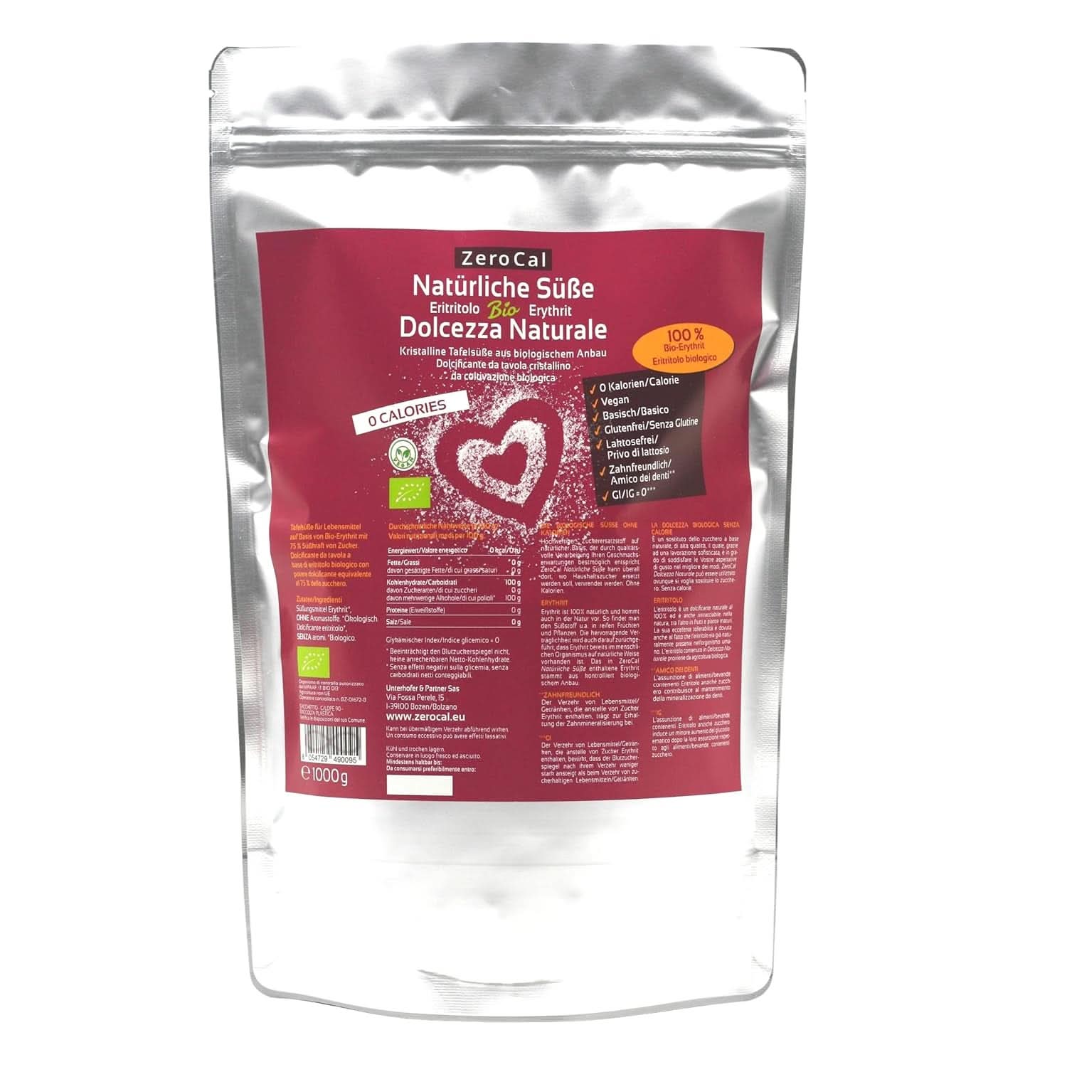Zerocal - Organic Erythritol 1KG Sweeteners Naty Shop