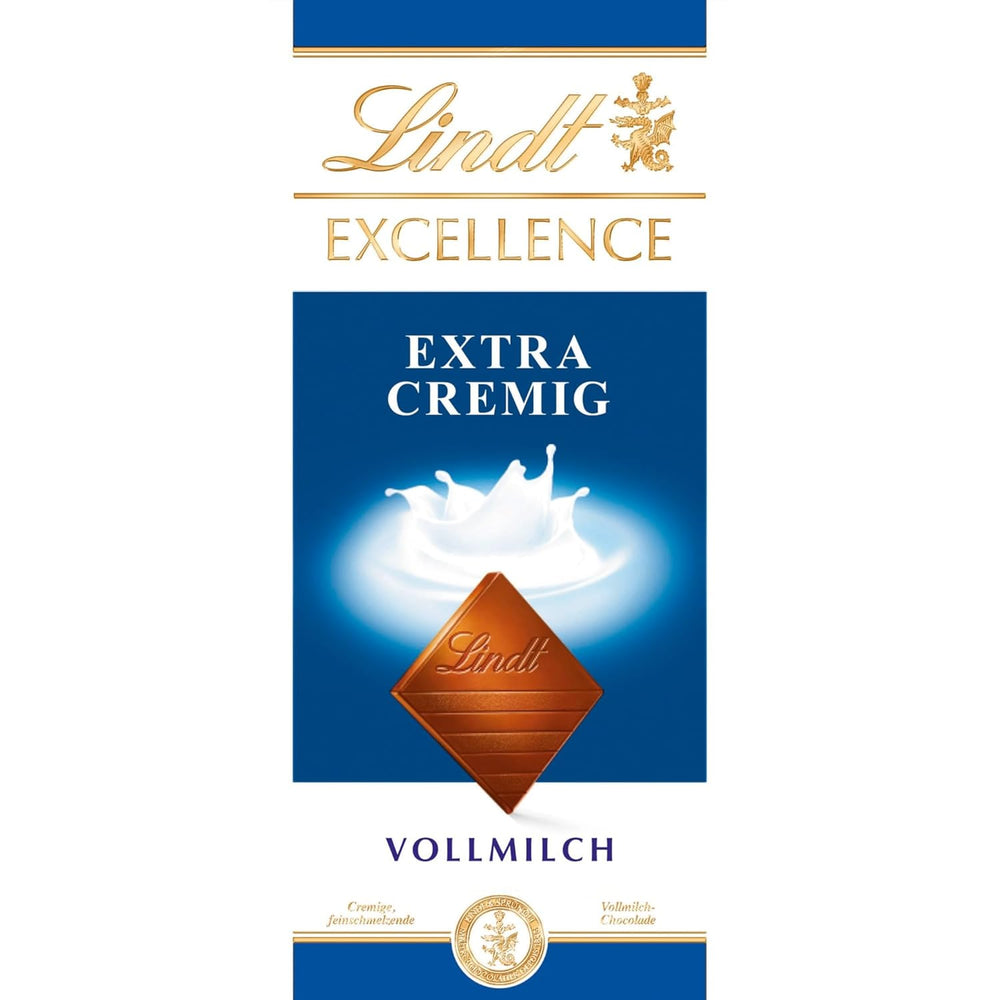 Lindt EXCELLENCE Extra Creamy Milk Chocolate | Bar 100g | Fine, premium milk chocolate with a creamy, milky flavor | Intense and persistent aroma | Chocolate gift
