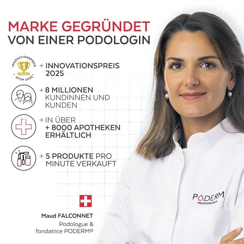 PODERM - STOP NAIL REDNESS - Alternative to Bitter Lacquer - 100% Natural Anti-Stress Care Serum - Activates Growth - Adults/Children - Made in Switzerland