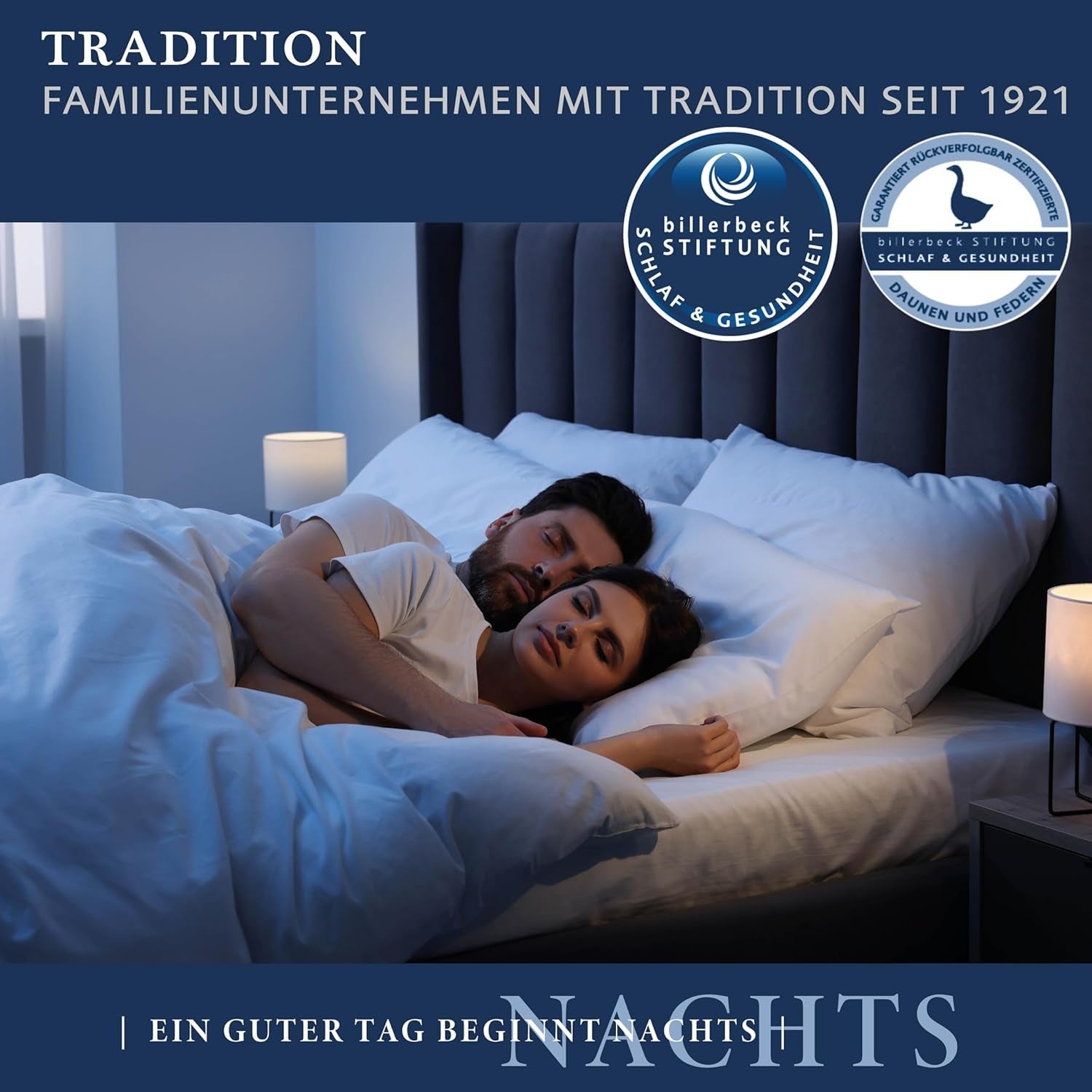 Down duvet Billerbeck Martina® - Duvet 135 X 200 Cm - Duvet for all seasons - Suitable for allergy sufferers - 90% goose down, 10% goose feathers - White Duvets and quilts Naty Shop