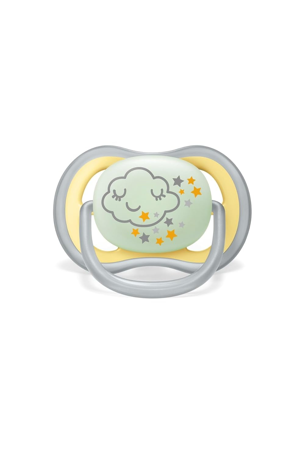 Suzetă Philips AVENT Ultra Air Nighttime pentru bebeluși peste 18 luni, strălucește în întuneric, pachet dublu, nor/tigru (model SCF376/01)