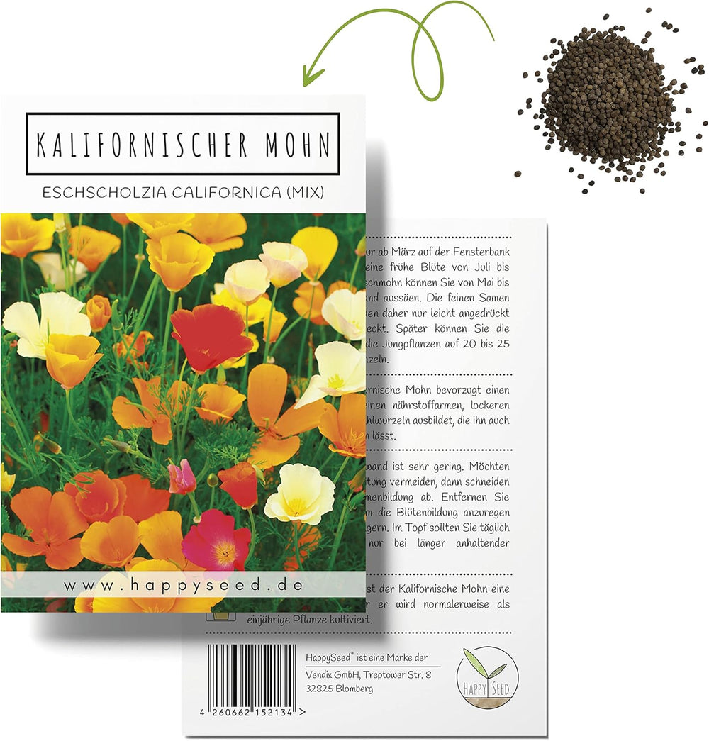 California Poppy Seed Mix (Eschscholzia californica) - Beautiful flowering poppies with a long flowering period for a colorful flower meadow (California Poppy)