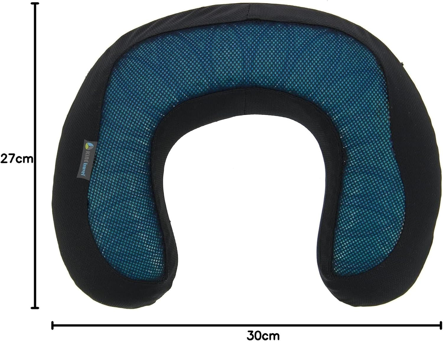 Kine Travel 169803 Pernă de gât cu gel, pernă de călătorie ergonomică, aprobată de fizioterapeut, negru și albastru Perne calatorie Naty Shop
