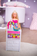 Simba 105733333 - Steffi Love Welcome Twins, Pregnant doll, With twins, With changing table and bathtub, Accessory, Dress up doll, 29Cm, For children from 3 years and up Dolls Naty Shop