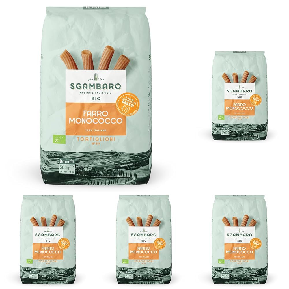 Organic Tortiglioni Pasta No. 89 - 500g Low-fat wheat pasta – Low fat content – ​​Source of fiber and protein