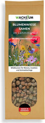 Flower seeds in a protective clay coating for bees and butterflies, 400g. Mixture of perennial and winter-hardy wild flowers for 20 m². Beautiful wildflower seeds for a colorful bee pasture. Gift for children.