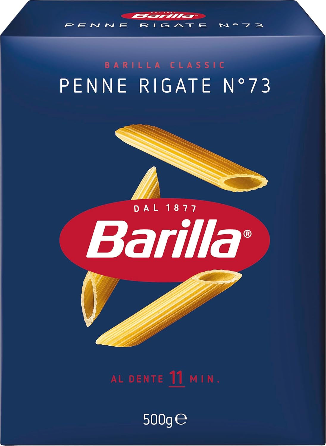 Pasta Barilla Classic Penne Rigate Nr. 73 from high-quality durum wheat, always al dente (1 x 500 g)