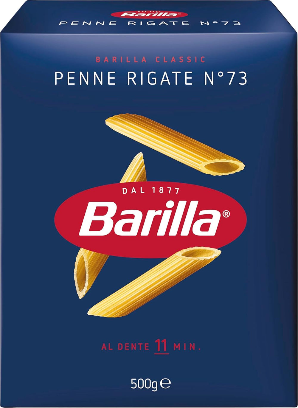 Pasta Barilla Classic Penne Rigate Nr. 73 from high-quality durum wheat, always al dente (1 x 500 g)