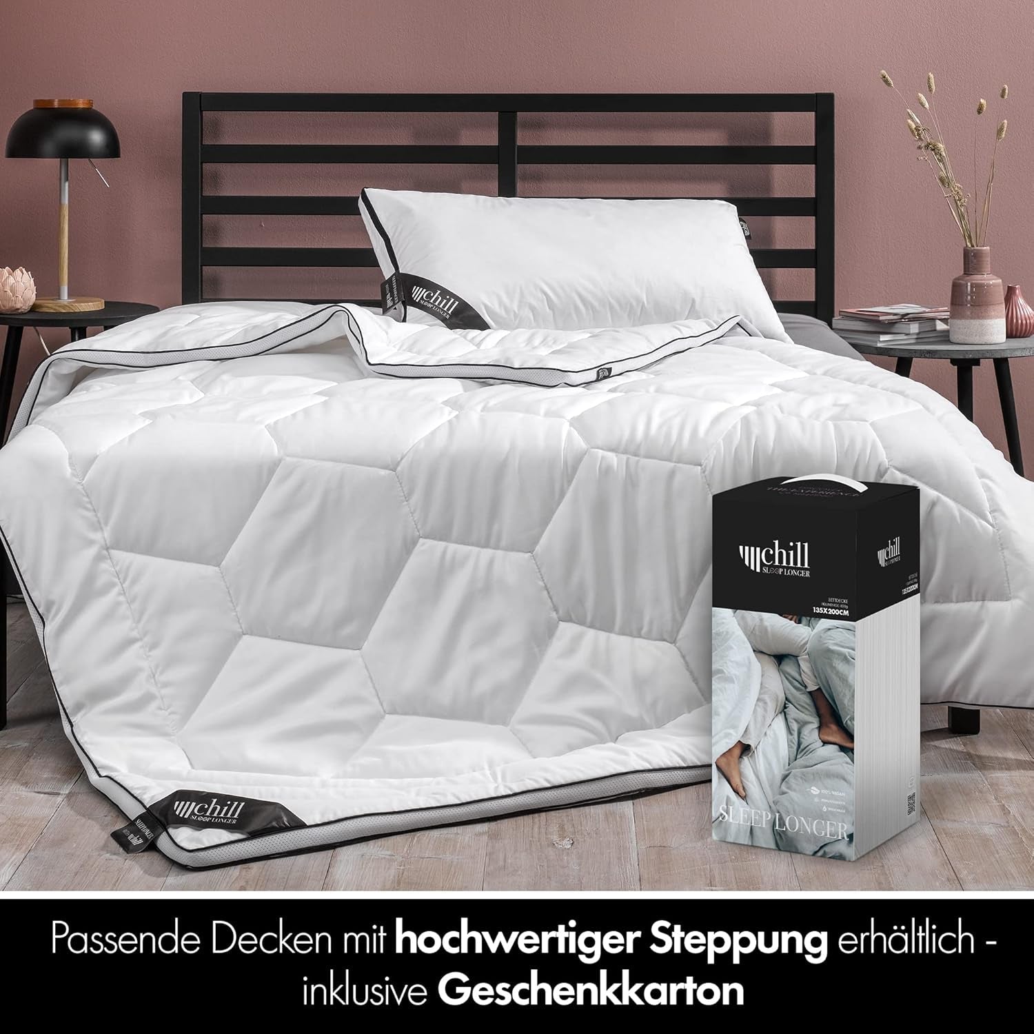 Pernă 80X80 Cm - design 2 în 1 - pernă în pernă - pernă de dormit mare respirabilă și lavabilă și 100% vegană - 2 perne 3 opțiuni - pernă cu umplutură 600G & 1200G Perne standard Naty Shop