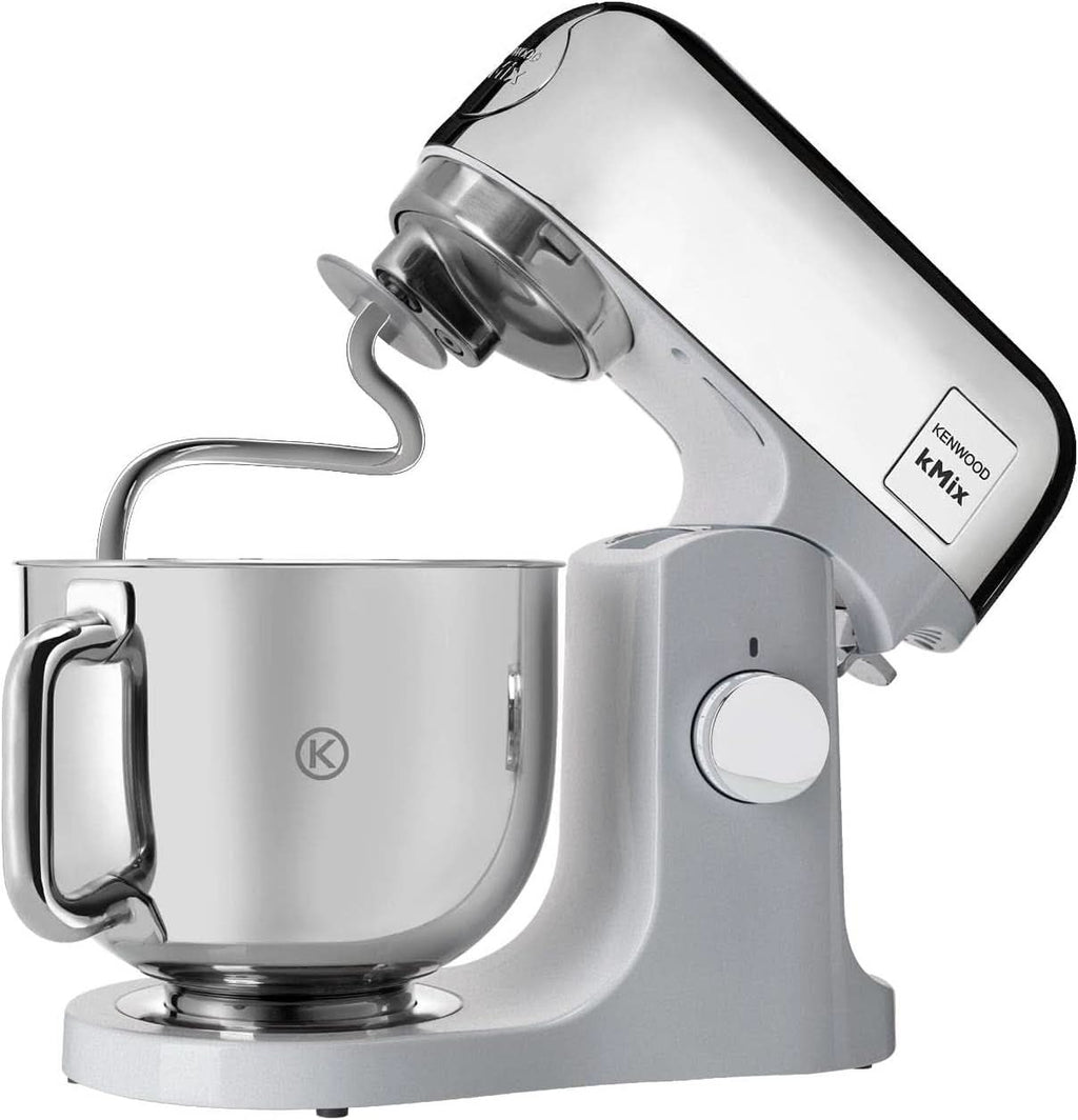 Kenwood Kmix Editions KMX760CH Küchenmaschine, 5 L Edelstahl Schüssel, Safe-Use-Sicherheitssystem, Metallgehäuse, 1000 Watt, Inkl. 3-Teiligem Patisserie-Set Und Spritzschutz, Chrom Mama si Copilul Naty Shop