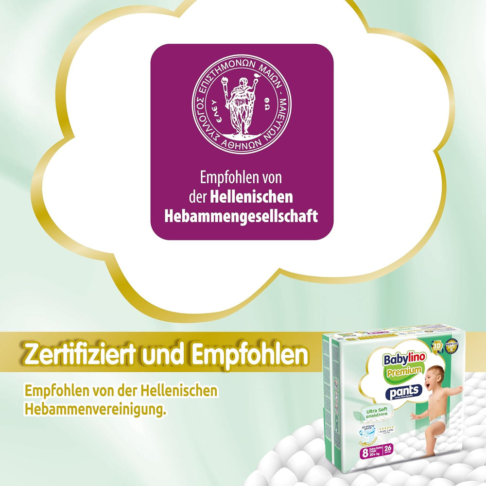 Premium Pants Size 8 with Ultra-Soft Filter, XXL (20+ kg), 26 pieces