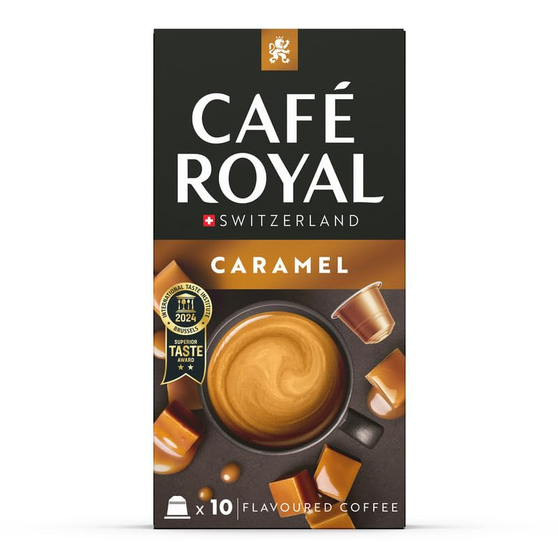 Café Royal Caramel Flavoured Kaffee – Nespresso®-kompatible Kaffeekapseln, cremig, helle Röstung, 100 % Arabica, Rainforest Alliance, 100 Kapseln
