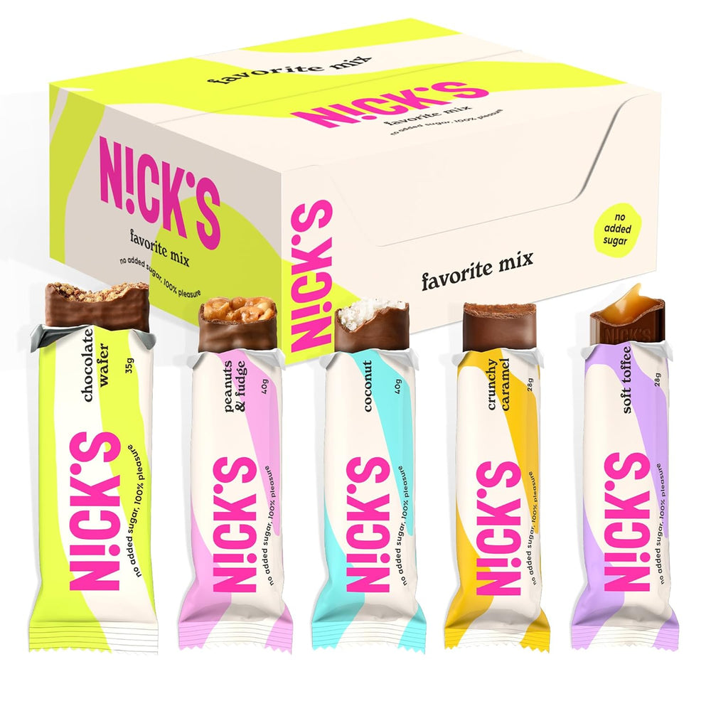 NICKS Keto Coconut Bars, Chocolate Coconut Snacks, 175 Calories, 2 Net Carbs, No Added Sugar, Gluten Free, Low Carb Sweets (15 x 40g)