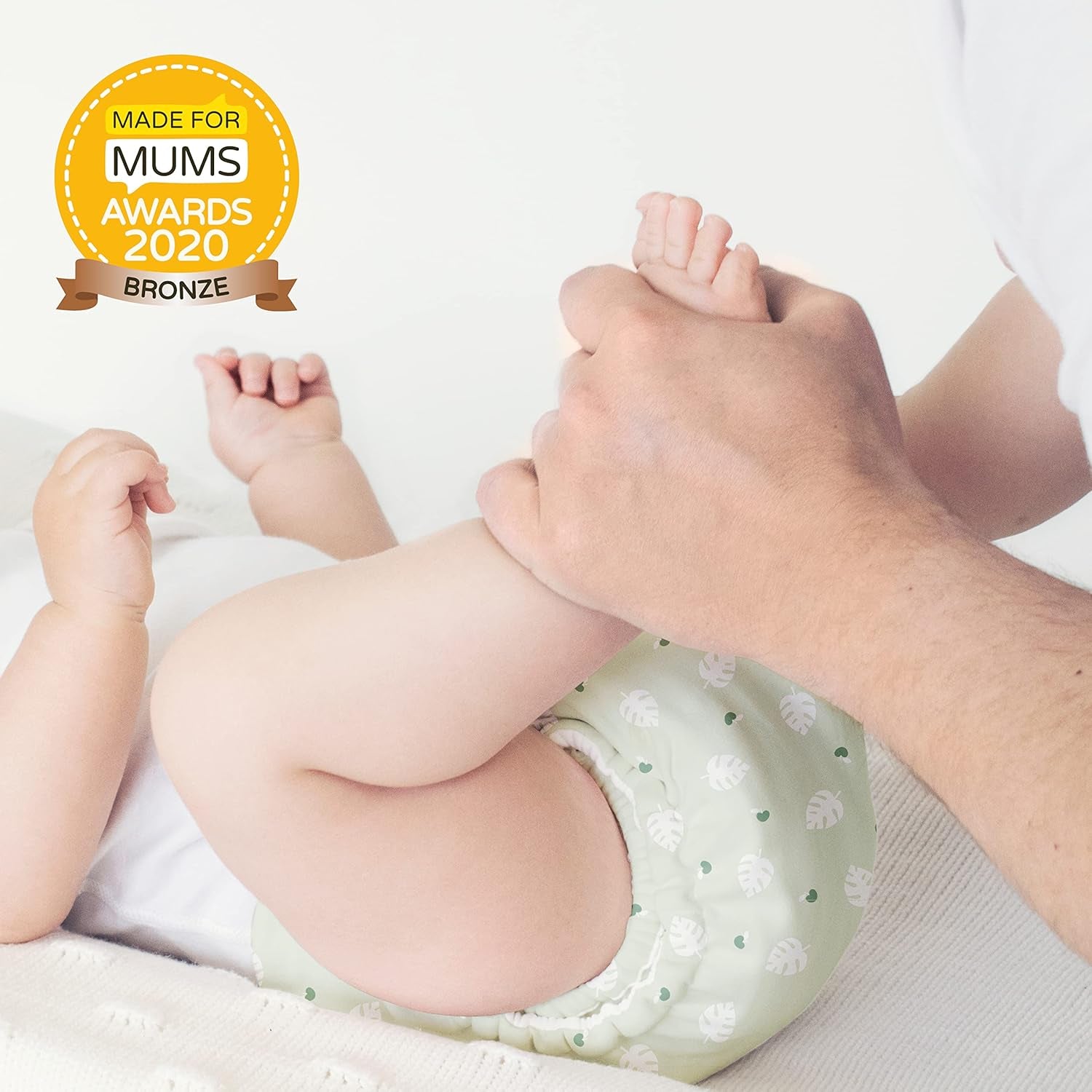 Bambino Mio Reusable Baby Wipes - Basic - Eco Friendly, Chemical Free, Double Sided, Washable, 10 Pack, Cloud - Packaging May Vary