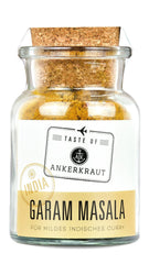 Ankerkraut Garam Masala, Gewürz für indisches Gericht, Leckeres Curry mit Fleisch würzen, Taste of India, 65 g in cork glass