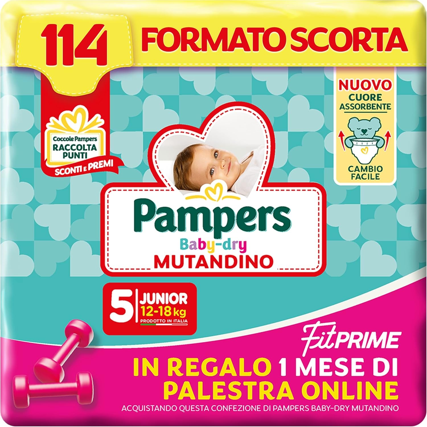 Pampers Baby Dry Pants and Fit Prime Maxi diapers, size 138, size 4 (8-15 kg), 1 month free online at the gym
