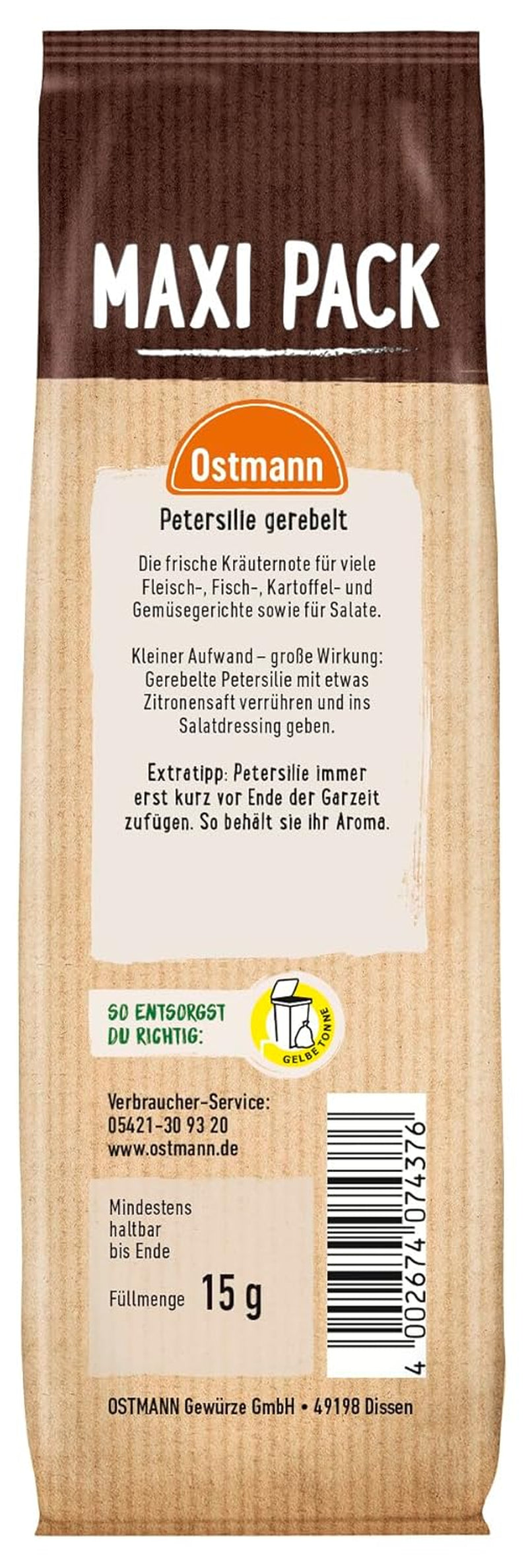 Ostmann Gewürze - Parsilie gerebelt | 15 g in Vorteilsbeutel