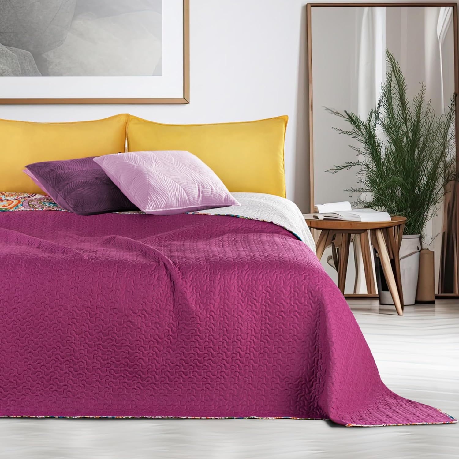 Decoking 12222 Cuvertură de pat 200X220 Cm Roz Violet Alb Colorat Antracit Cuvertură de pat Două fețe Colorat Roz Alb Violet Quilting Bibi Paturi si Cuverturi Besuche den DecoKing-Store