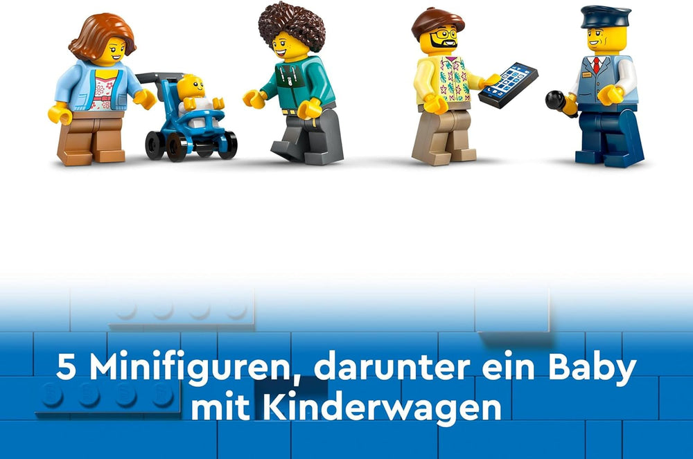 LEGO City double-decker bus, double-decker toy bus, vehicle set for girls and boys from 7 years old, contains 5 figures, including a baby in a pram 60407 Building sets Besuche den LEGO-Store