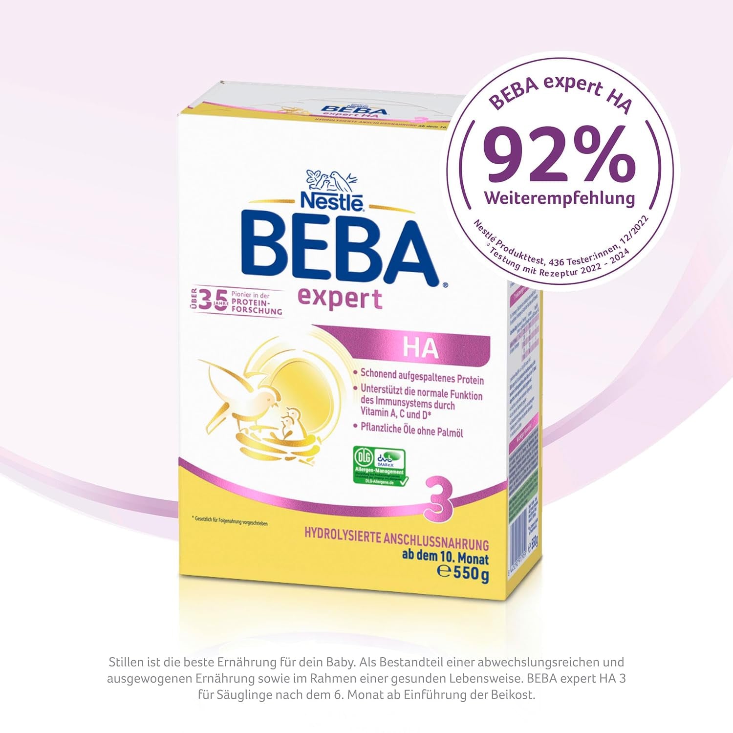 BEBA expert HA 3 Hydrolyzed continuation formula, from 10 months, 1 pack (1 x 550 g)